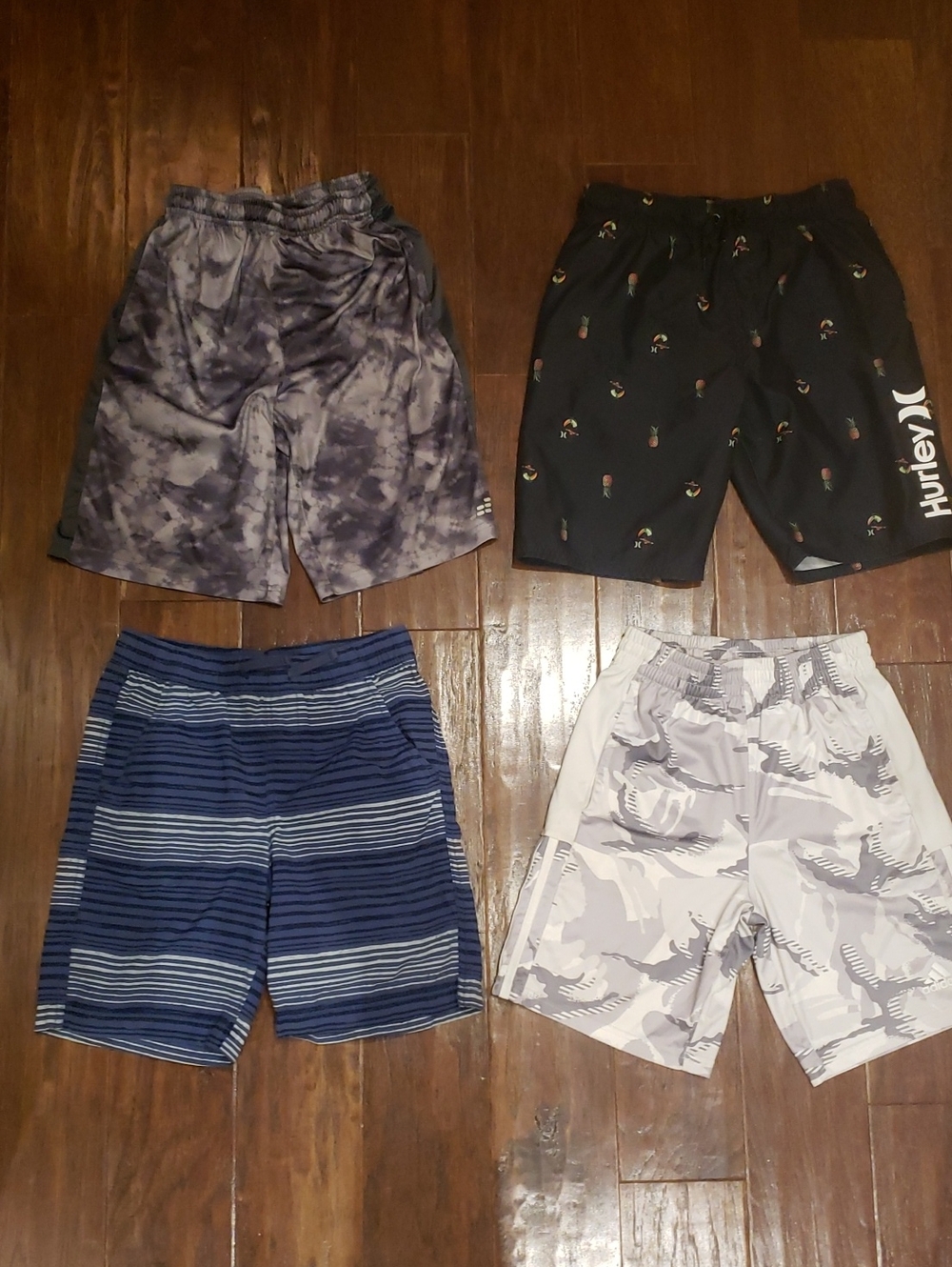 Hurley Black Active Shorts with Mini Palm Print
